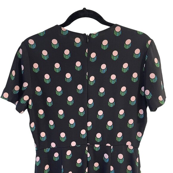 Diane von Furstenberg Size 6 Casmir Dot Silk Midi Shift Dress Short Sleeve - Picture 10 of 13